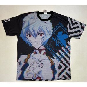 Evangelion Rei Ayanami Anime Graphic T-shirt Men Large Japan Exclusive